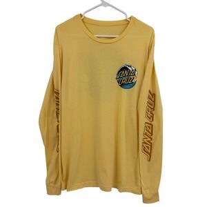 Santa Cruz Skateboards Mens Yellow Wave Dot Logo Long Sleeve Graphic T-Shirt